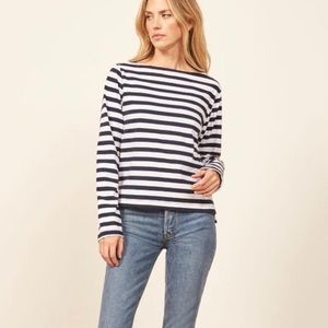 Reformation navy and white sailor tee